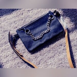 Michael Kors fanny pack black signature pattern and silver accents  NWT